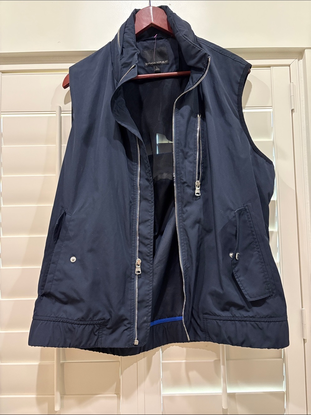 Banana Republic Navy Zip-Up Utility Vest